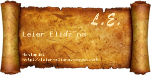 Leier Eliána névjegykártya